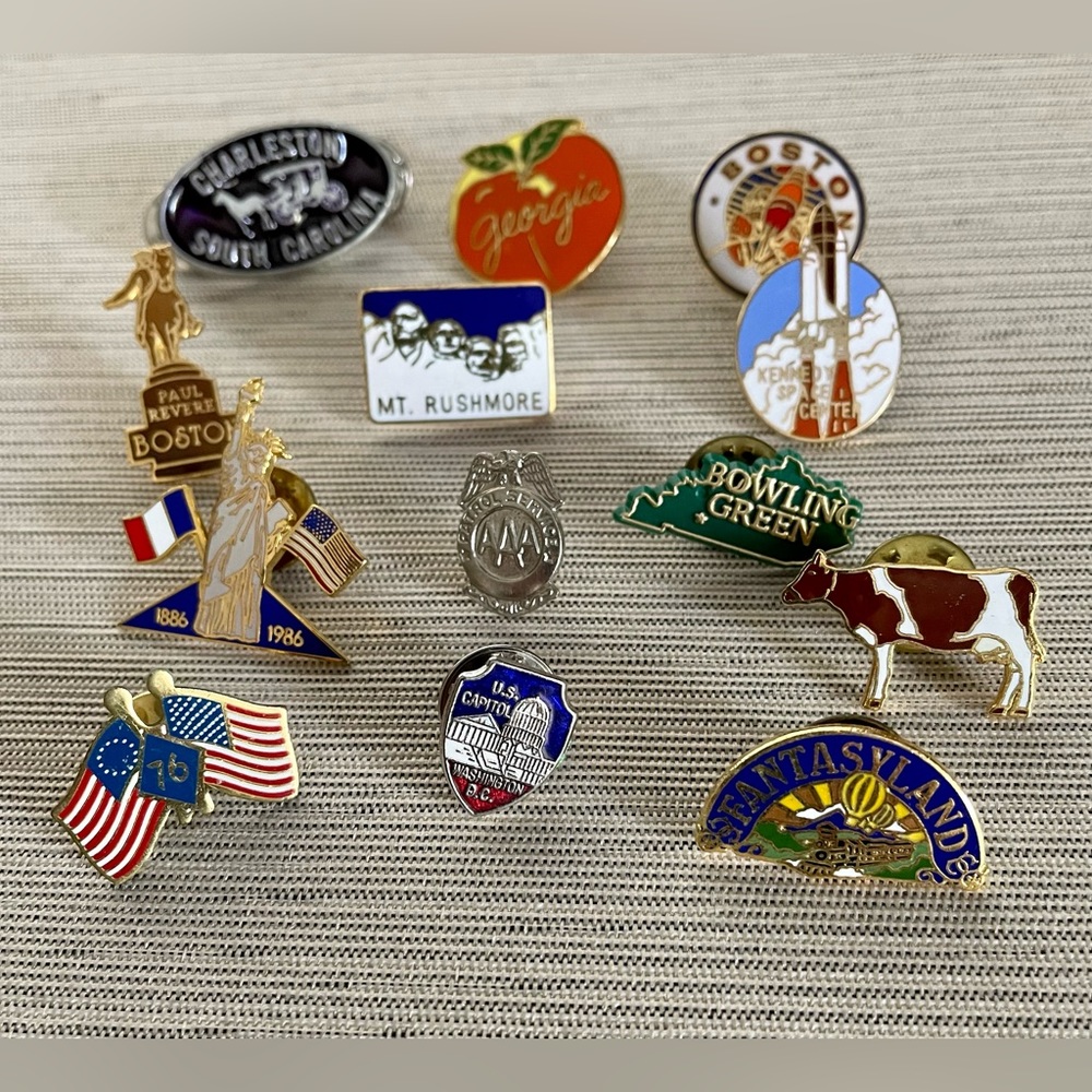Various (13) pins from the US